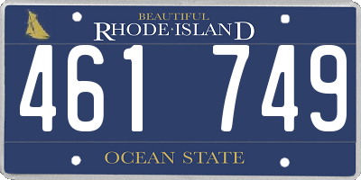 RI license plate 461749
