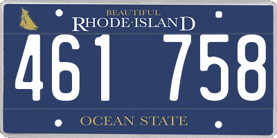 RI license plate 461758
