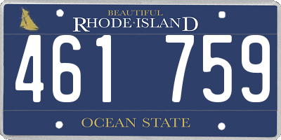 RI license plate 461759