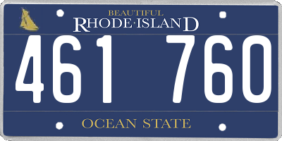 RI license plate 461760