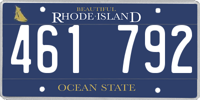 RI license plate 461792