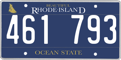 RI license plate 461793