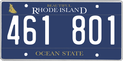 RI license plate 461801