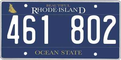 RI license plate 461802