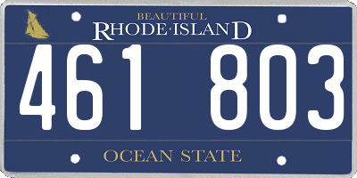 RI license plate 461803