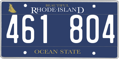 RI license plate 461804