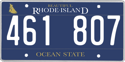 RI license plate 461807