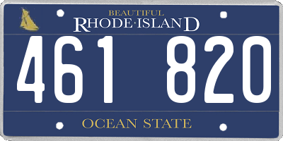 RI license plate 461820