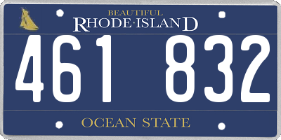 RI license plate 461832