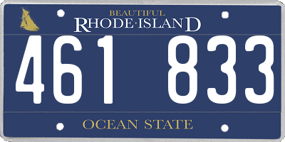 RI license plate 461833