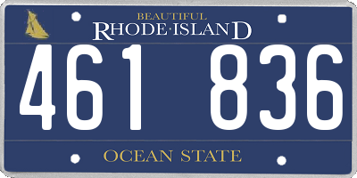 RI license plate 461836