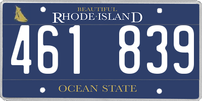 RI license plate 461839