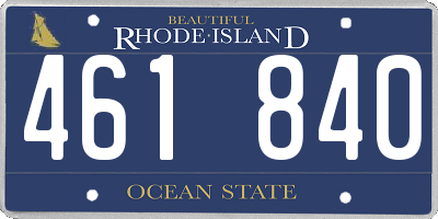 RI license plate 461840