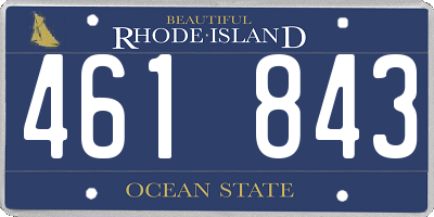 RI license plate 461843