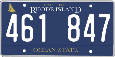 RI license plate 461847