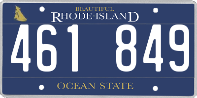 RI license plate 461849
