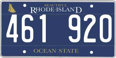 RI license plate 461920