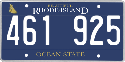RI license plate 461925