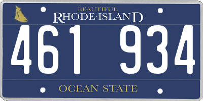 RI license plate 461934