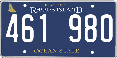 RI license plate 461980