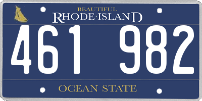 RI license plate 461982