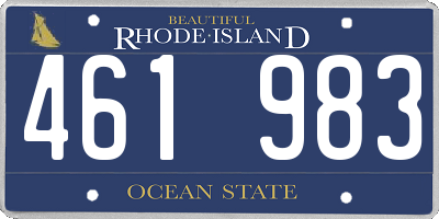 RI license plate 461983