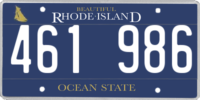 RI license plate 461986