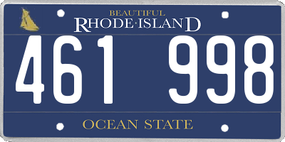 RI license plate 461998