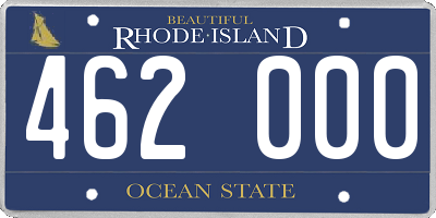 RI license plate 462000