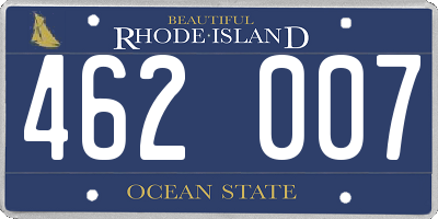 RI license plate 462007