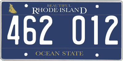 RI license plate 462012