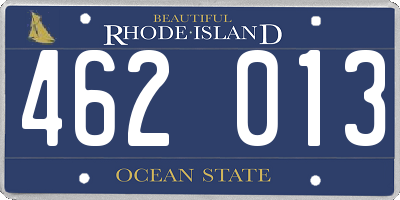 RI license plate 462013