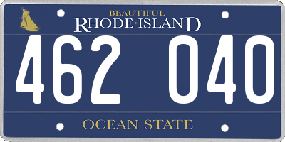 RI license plate 462040