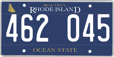RI license plate 462045