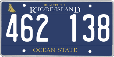 RI license plate 462138