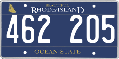 RI license plate 462205