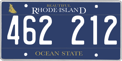 RI license plate 462212