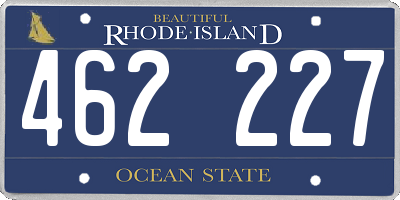 RI license plate 462227