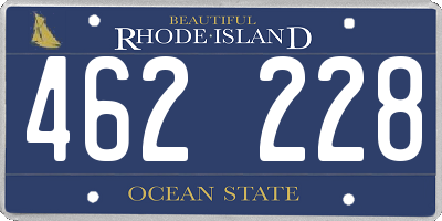 RI license plate 462228