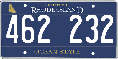 RI license plate 462232
