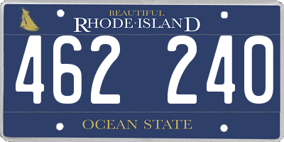 RI license plate 462240