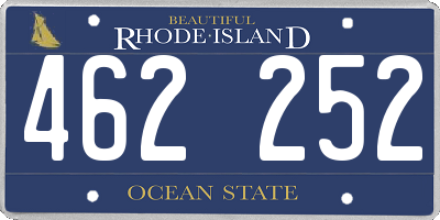 RI license plate 462252