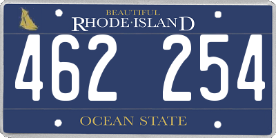 RI license plate 462254