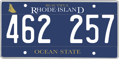 RI license plate 462257