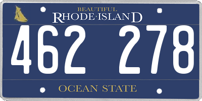RI license plate 462278