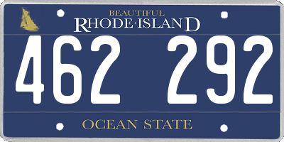 RI license plate 462292