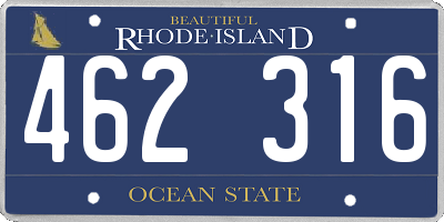 RI license plate 462316