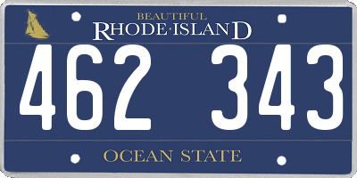 RI license plate 462343
