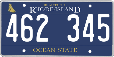 RI license plate 462345