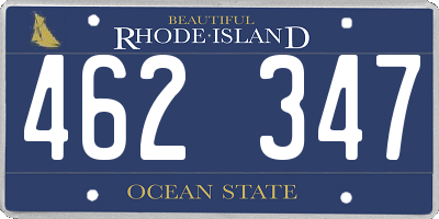 RI license plate 462347